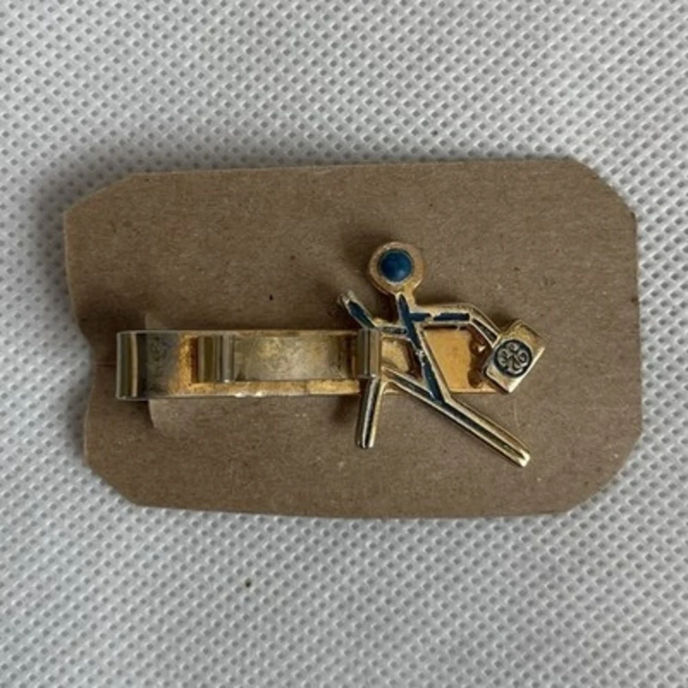 Vintage General Electric Gold-Toned Tie Clip Rare Good Condition